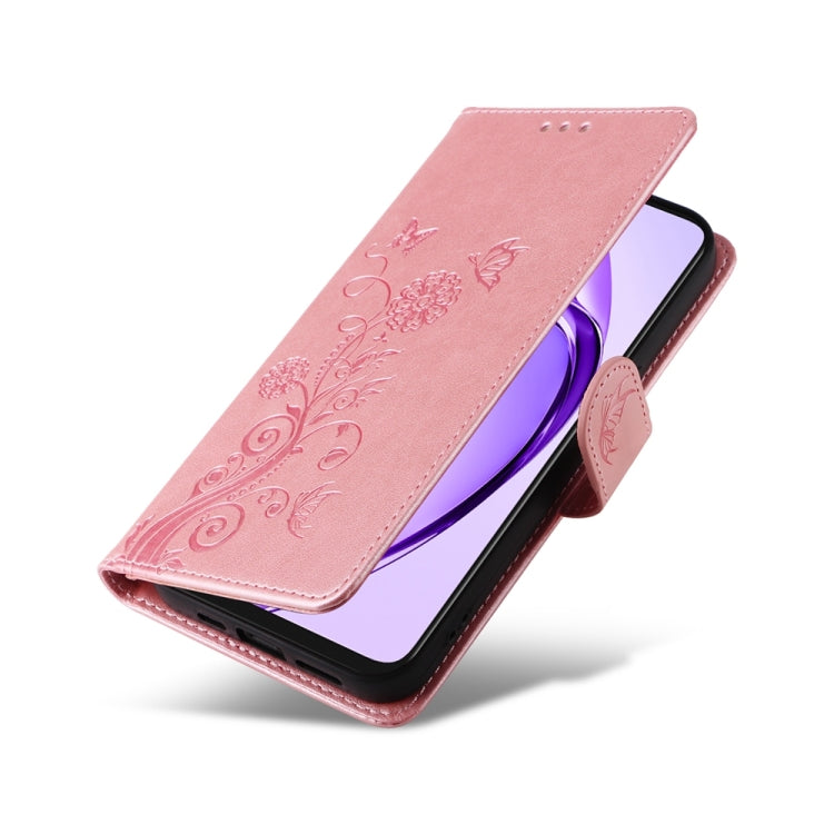 For OPPO A5x 4G / 5G / A3x 4G / 5G India Embossed Butterfly Flowers Leather Phone Case