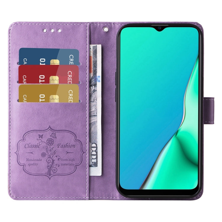 For OPPO A9 2020 / A11x / A5 2020 / A11 Embossed Butterfly Flowers Leather Phone Case
