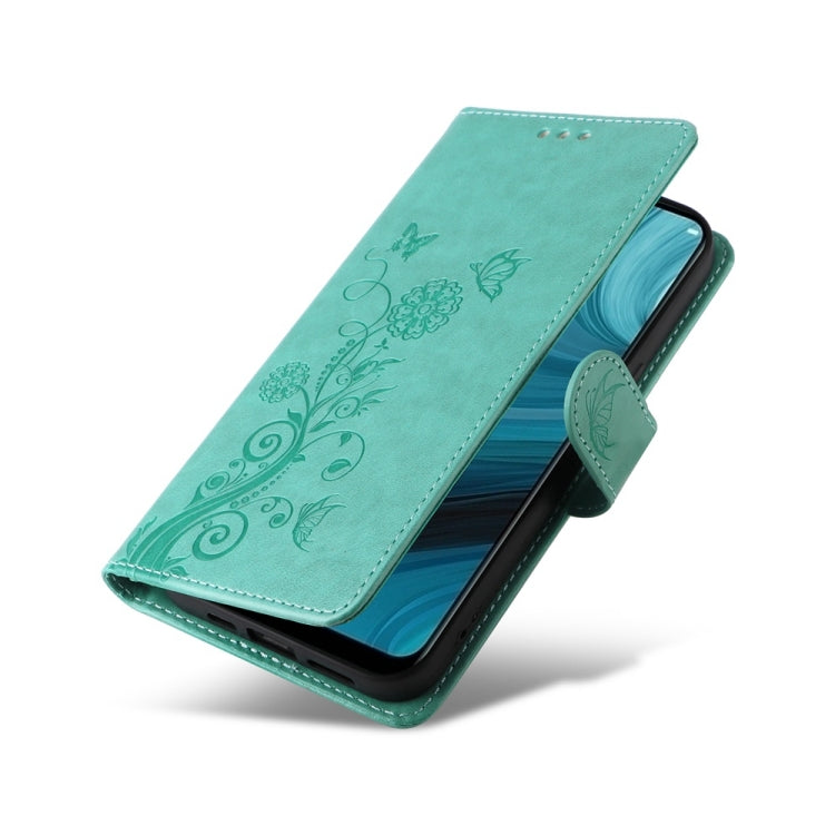 For OPPO A12 / A12s / A11k Embossed Butterfly Flowers Leather Phone Case