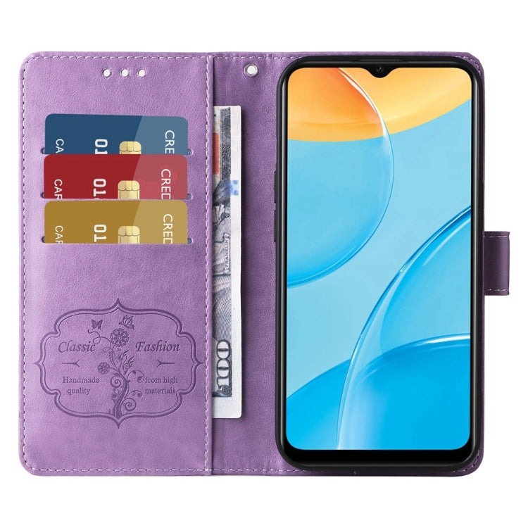For OPPO A15 4G India / A15s / A16k / A16e Embossed Butterfly Flowers Leather Phone Case