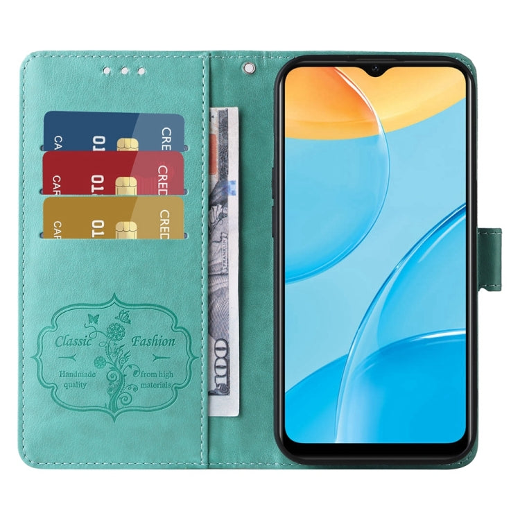 For OPPO A15 4G India / A15s / A16k / A16e Embossed Butterfly Flowers Leather Phone Case