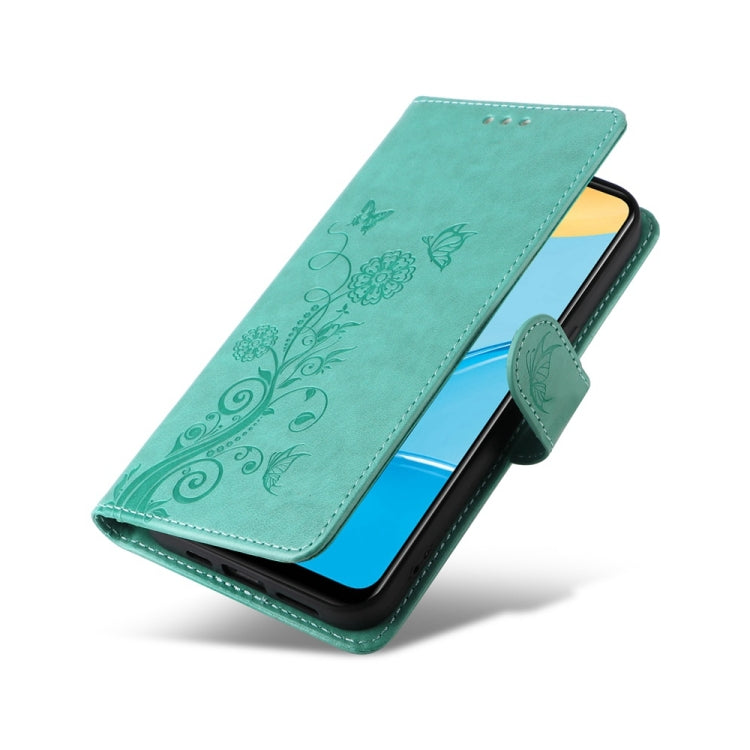 For OPPO A15 4G India / A15s / A16k / A16e Embossed Butterfly Flowers Leather Phone Case