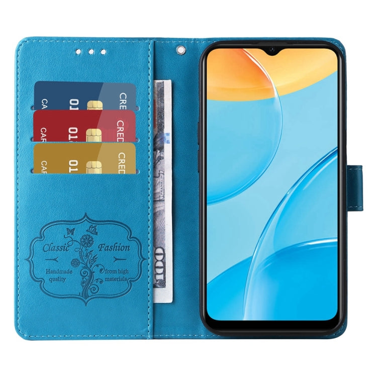 For OPPO A15 4G India / A15s / A16k / A16e Embossed Butterfly Flowers Leather Phone Case