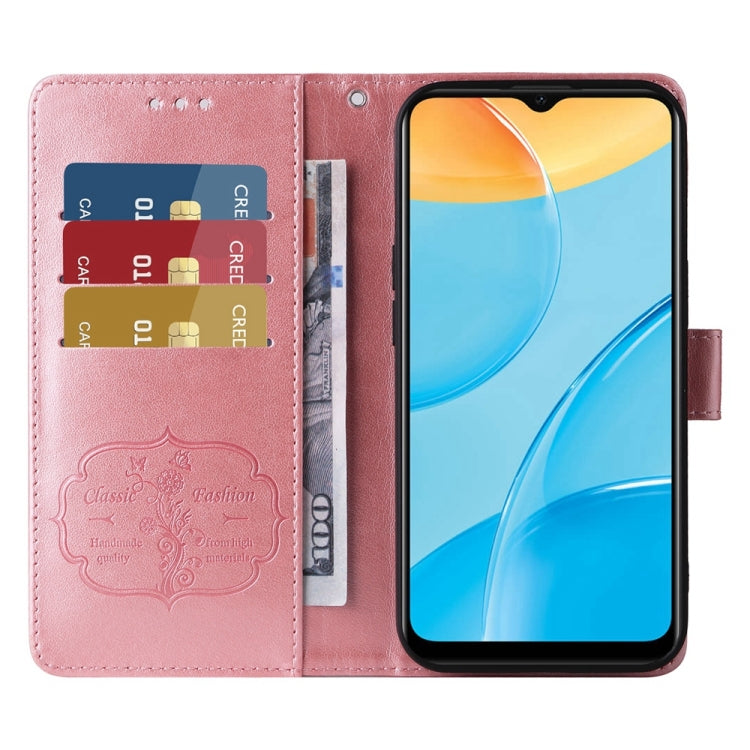For OPPO A15 4G India / A15s / A16k / A16e Embossed Butterfly Flowers Leather Phone Case