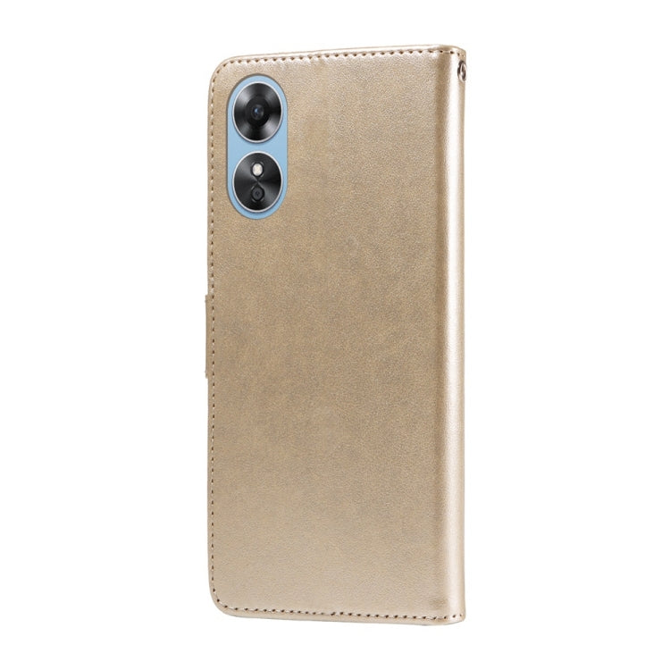 For OPPO A17 4G Global / A17k Global Embossed Butterfly Flowers Leather Phone Case