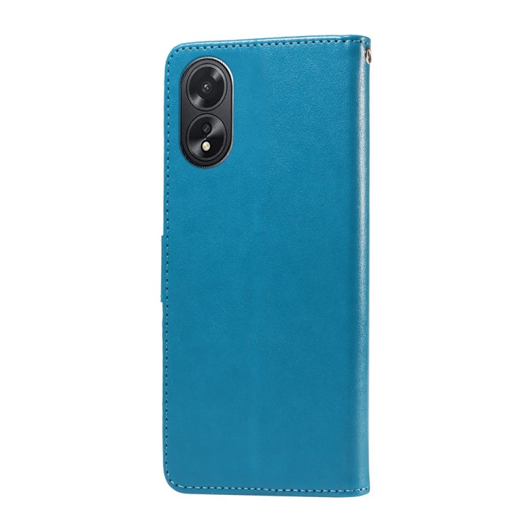 For OPPO A38 4G Global / A18 4G Embossed Butterfly Flowers Leather Phone Case
