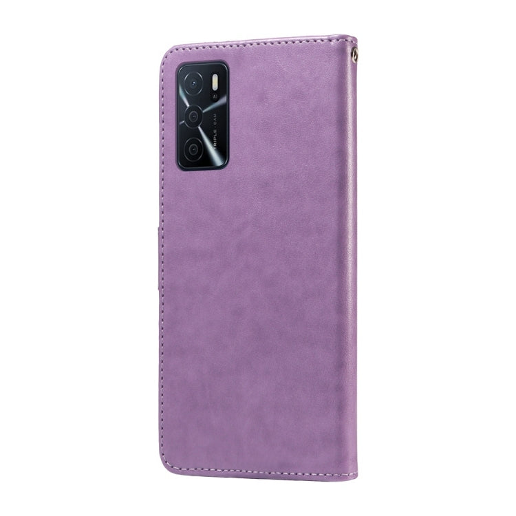 For OPPO A54 4G / A54s / A55 4G / 5G / A53s 5G Embossed Butterfly Flowers Leather Phone Case