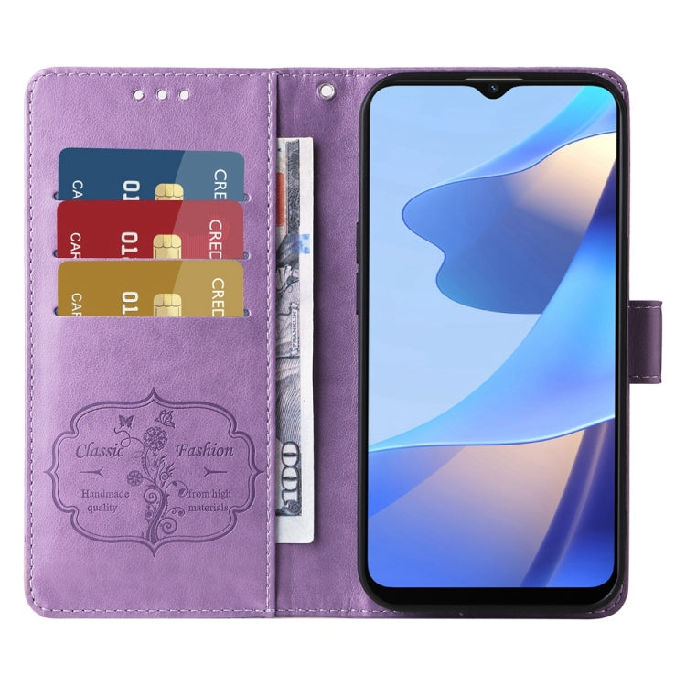 For OPPO A54 4G / A54s / A55 4G / 5G / A53s 5G Embossed Butterfly Flowers Leather Phone Case