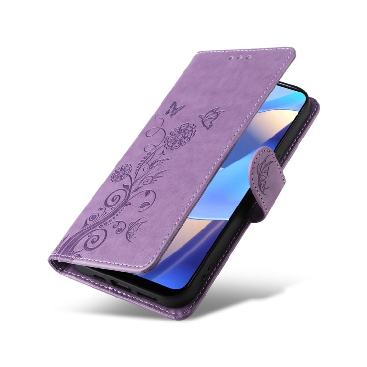 For OPPO A54 4G / A54s / A55 4G / 5G / A53s 5G Embossed Butterfly Flowers Leather Phone Case