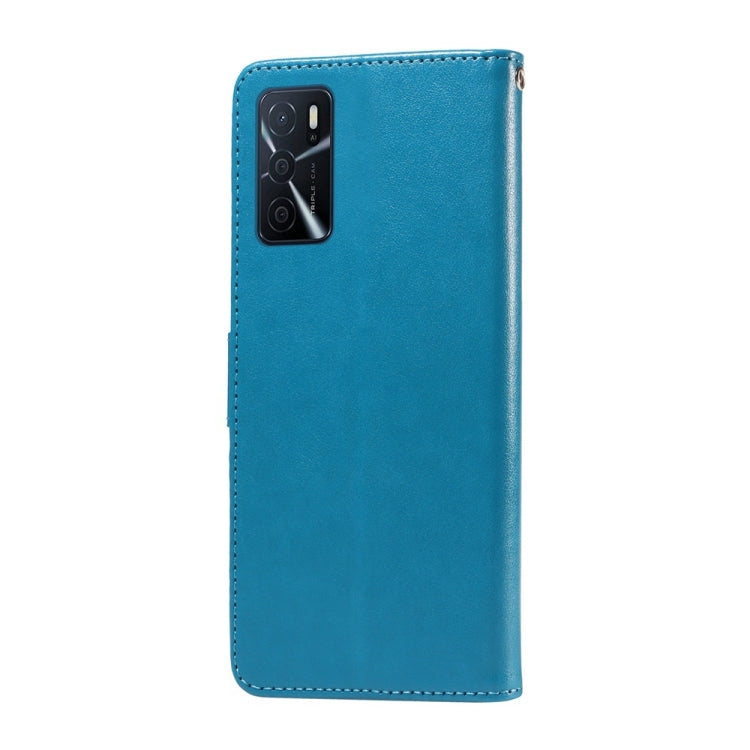 For OPPO A54 4G / A54s / A55 4G / 5G / A53s 5G Embossed Butterfly Flowers Leather Phone Case