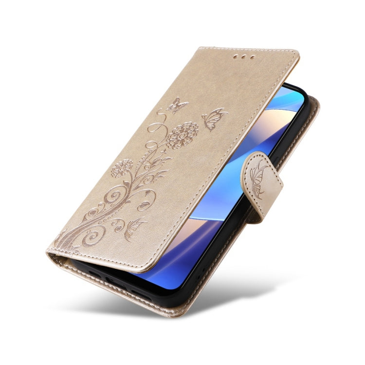 For OPPO A54 4G / A54s / A55 4G / 5G / A53s 5G Embossed Butterfly Flowers Leather Phone Case