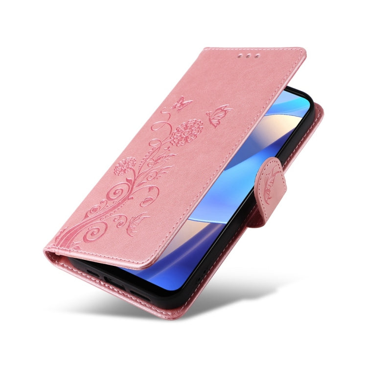 For OPPO A54 4G / A54s / A55 4G / 5G / A53s 5G Embossed Butterfly Flowers Leather Phone Case