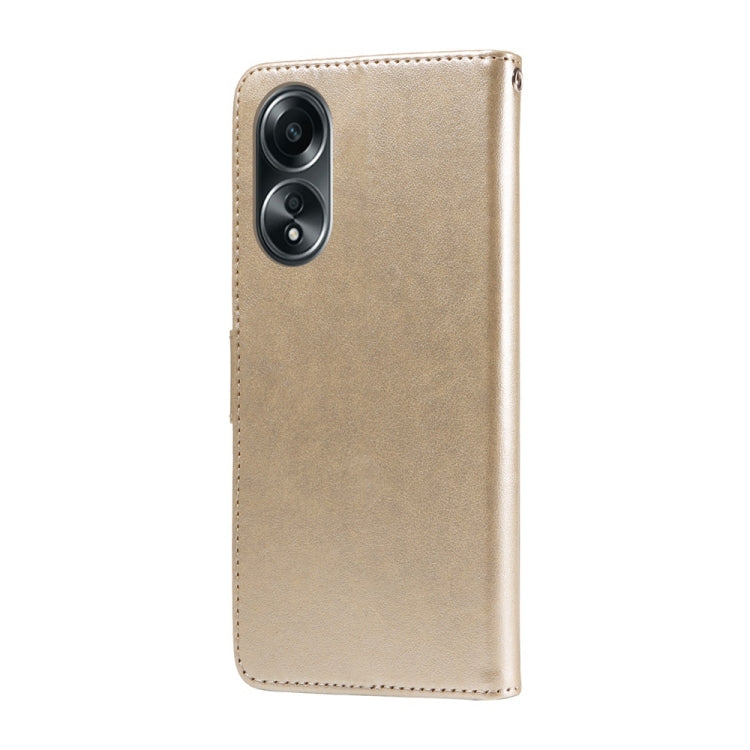 For OPPO A58 4G Embossed Butterfly Flowers Leather Phone Case