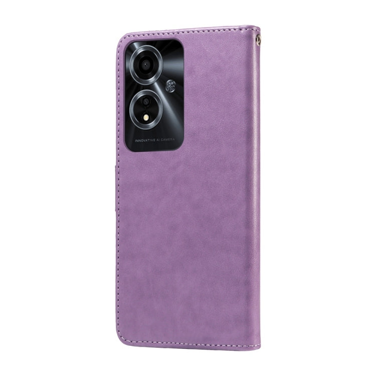 For OPPO A59 5G Embossed Butterfly Flowers Leather Phone Case
