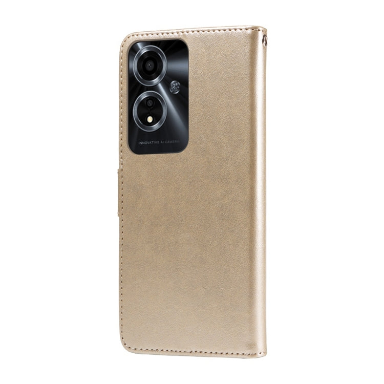 For OPPO A59 5G Embossed Butterfly Flowers Leather Phone Case