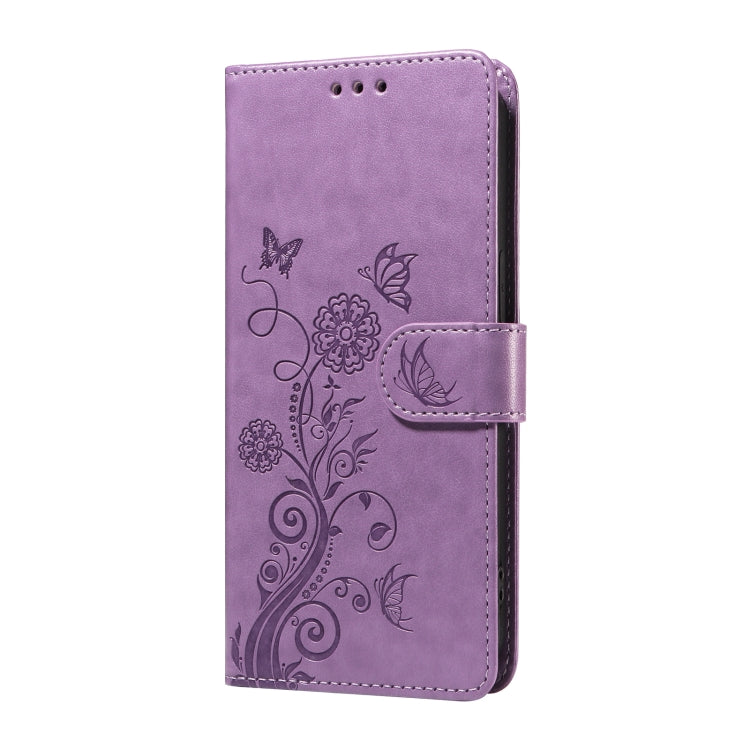 For OPPO A74 5G / A54 5G Embossed Butterfly Flowers Leather Phone Case