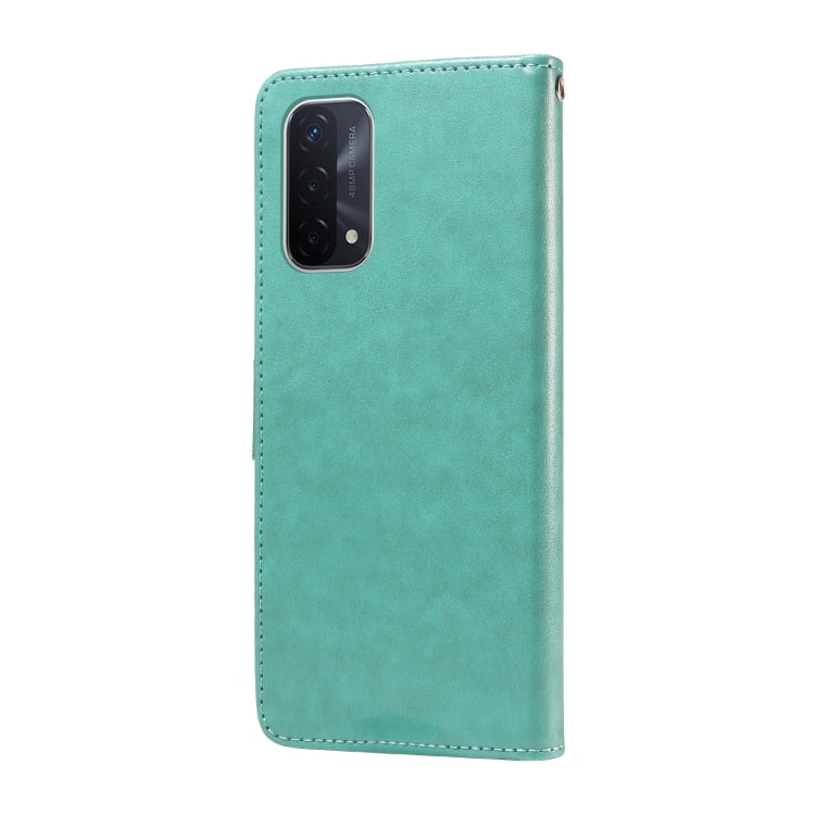 For OPPO A74 5G / A54 5G Embossed Butterfly Flowers Leather Phone Case