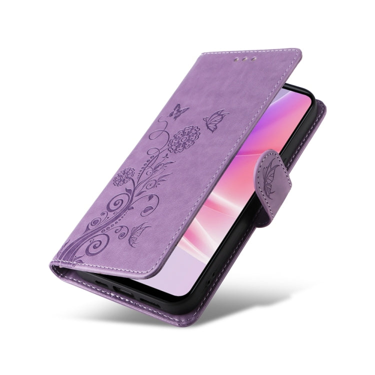 For OPPO A77 4G / 5G / A77s 4G Global Embossed Butterfly Flowers Leather Phone Case