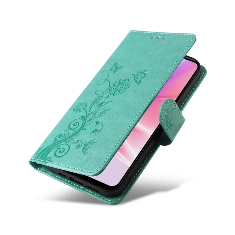 For OPPO A77 4G / 5G / A77s 4G Global Embossed Butterfly Flowers Leather Phone Case