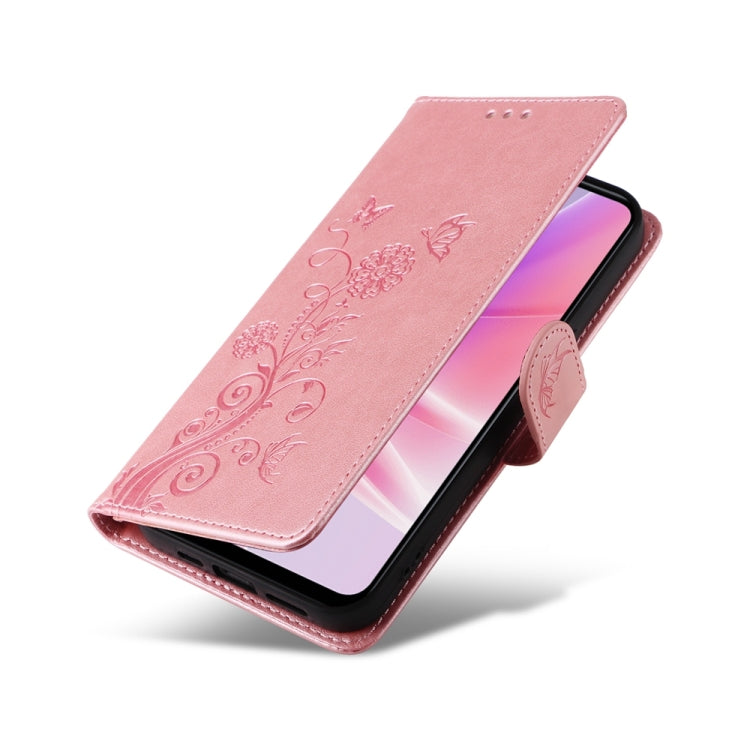 For OPPO A77 4G / 5G / A77s 4G Global Embossed Butterfly Flowers Leather Phone Case