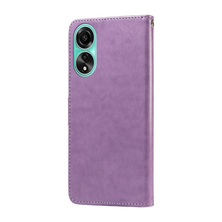 For OPPO A78 4G Embossed Butterfly Flowers Leather Phone Case