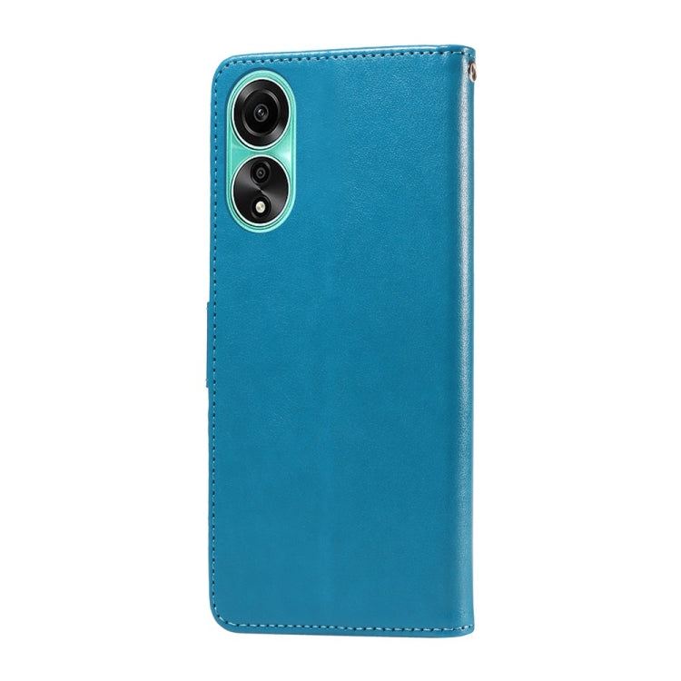 For OPPO A78 4G Embossed Butterfly Flowers Leather Phone Case