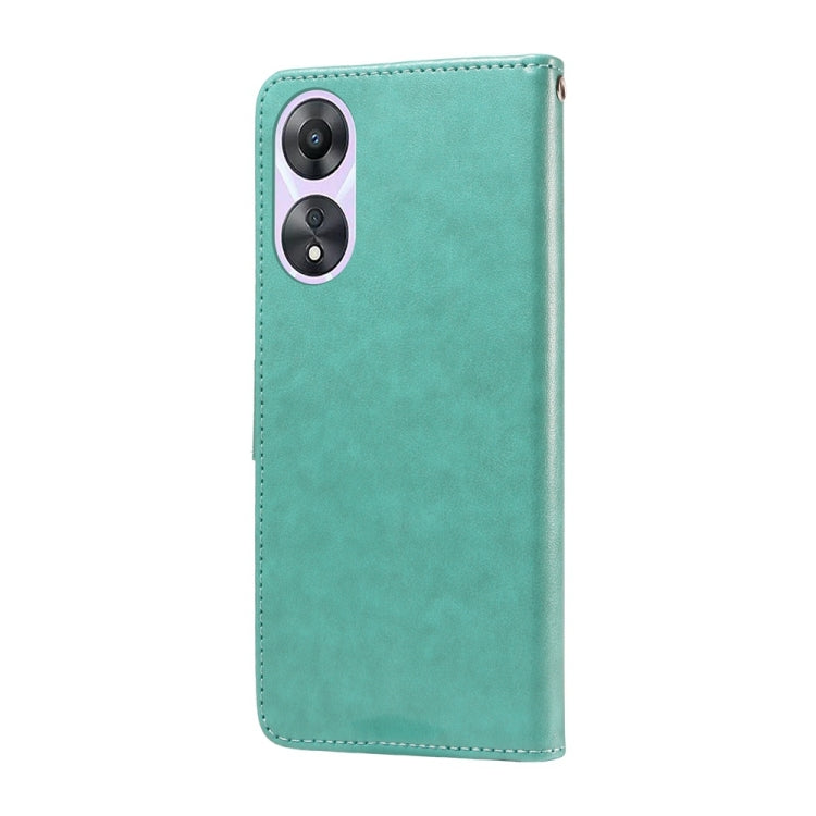 For OPPO A78 5G Global / A58x 5G / A1 Active Embossed Butterfly Flowers Leather Phone Case