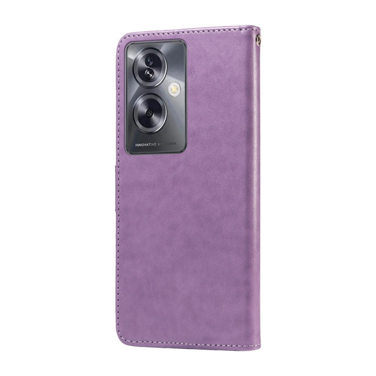 For OPPO A79 5G Embossed Butterfly Flowers Leather Phone Case