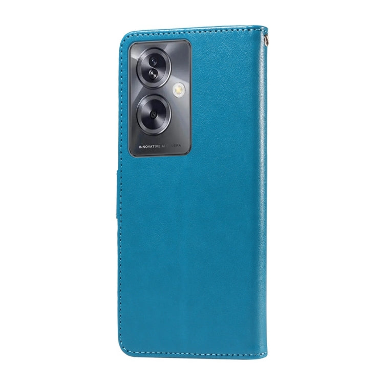 For OPPO A79 5G Embossed Butterfly Flowers Leather Phone Case