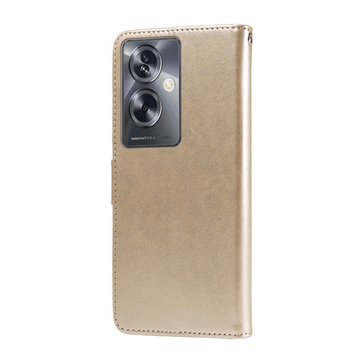 For OPPO A79 5G Embossed Butterfly Flowers Leather Phone Case