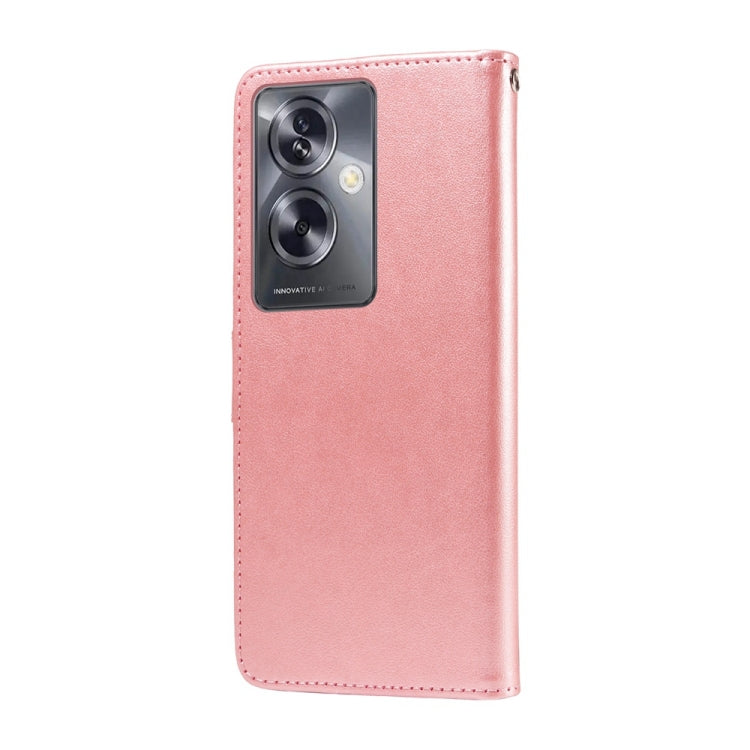 For OPPO A79 5G Embossed Butterfly Flowers Leather Phone Case