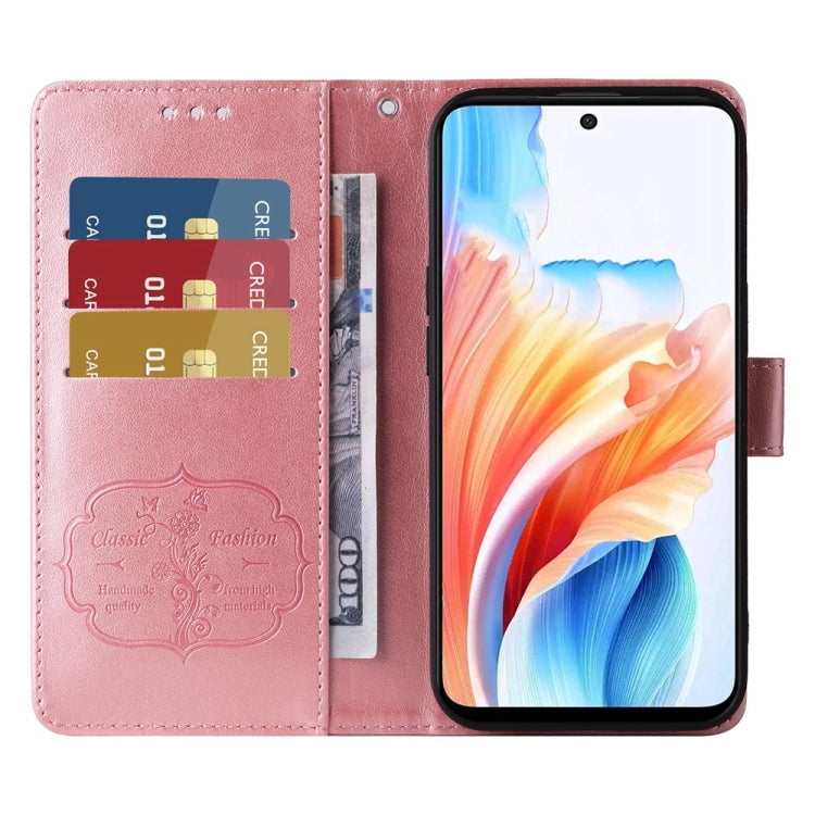For OPPO A79 5G Embossed Butterfly Flowers Leather Phone Case