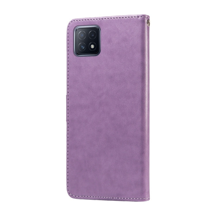 For OPPO A92s / A53 5G / A72 5G / A73 5G Embossed Butterfly Flowers Leather Phone Case