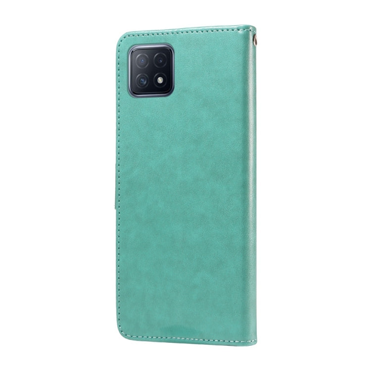 For OPPO A92s / A53 5G / A72 5G / A73 5G Embossed Butterfly Flowers Leather Phone Case