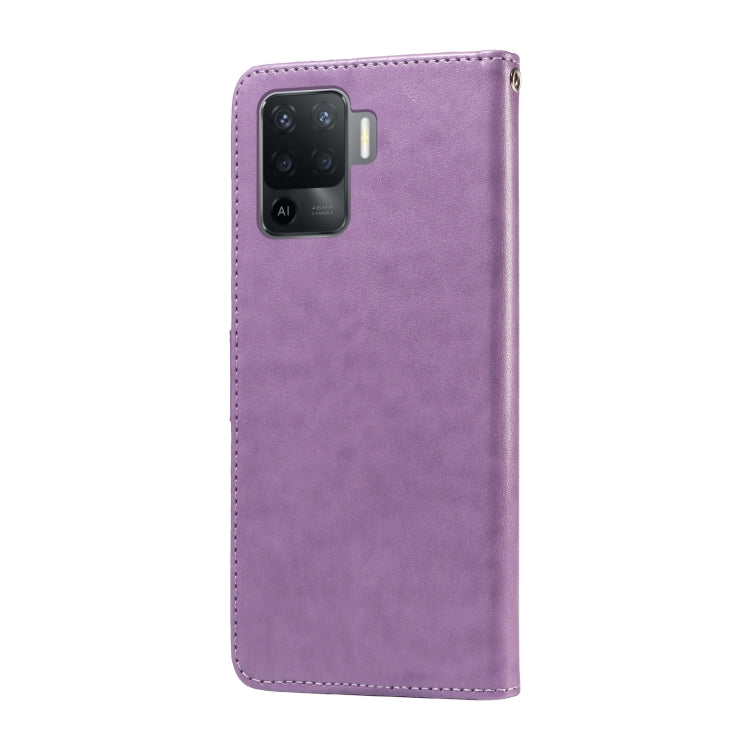 For OPPO A94 4G / 5G / A95 5G / F19 Pro Embossed Butterfly Flowers Leather Phone Case