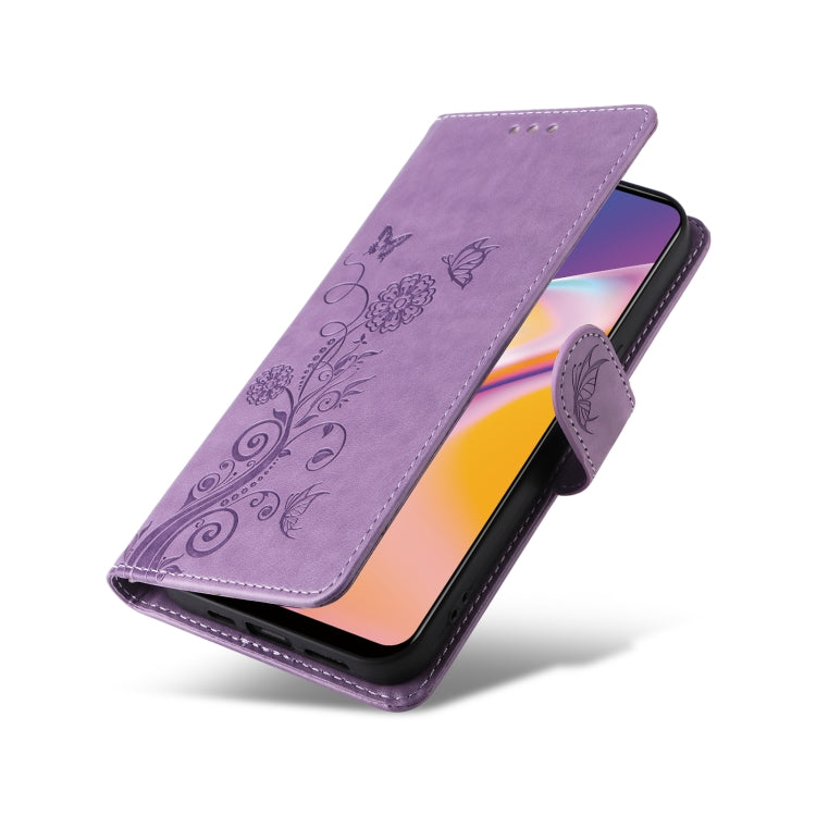 For OPPO A94 4G / 5G / A95 5G / F19 Pro Embossed Butterfly Flowers Leather Phone Case