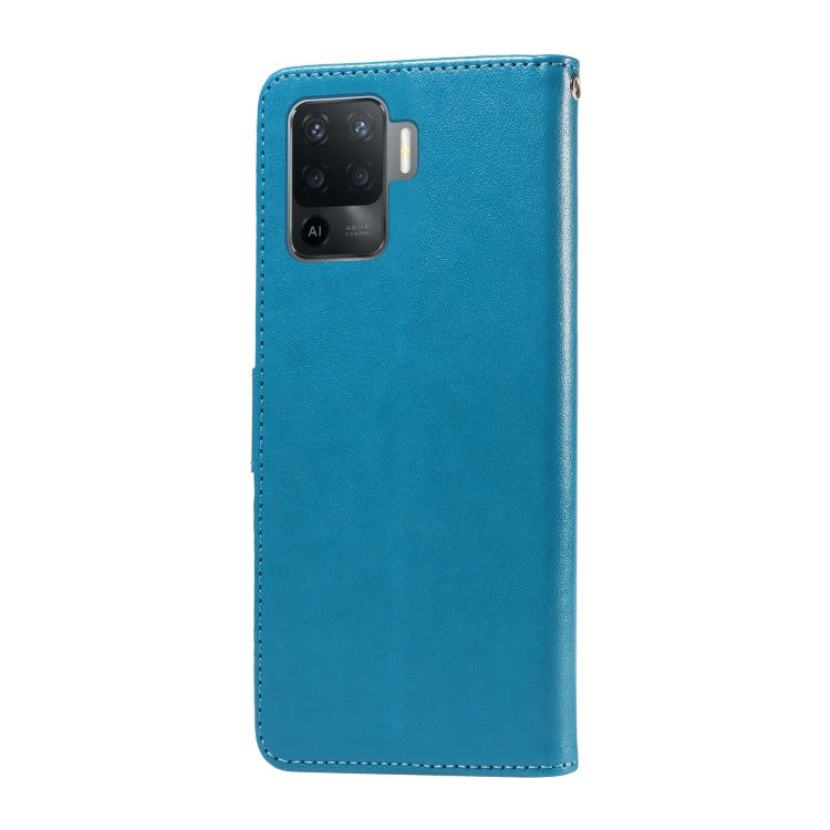 For OPPO A94 4G / 5G / A95 5G / F19 Pro Embossed Butterfly Flowers Leather Phone Case