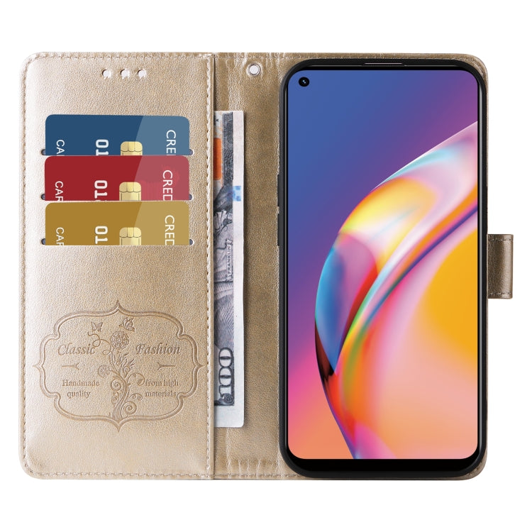 For OPPO A94 4G / 5G / A95 5G / F19 Pro Embossed Butterfly Flowers Leather Phone Case