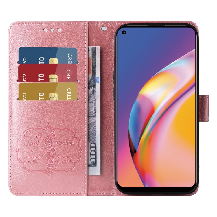 For OPPO A94 4G / 5G / A95 5G / F19 Pro Embossed Butterfly Flowers Leather Phone Case