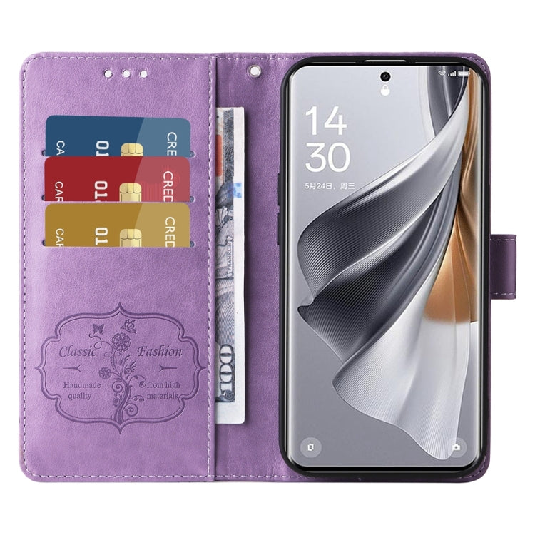 For OPPO Reno10 / Reno10 Pro Global Embossed Butterfly Flowers Leather Phone Case