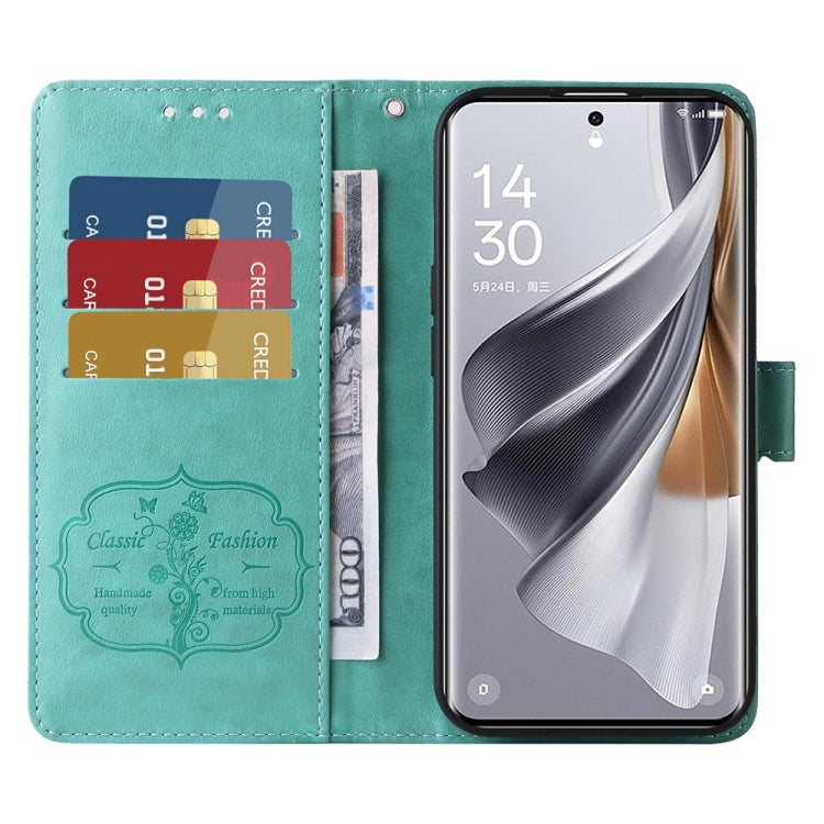For OPPO Reno10 / Reno10 Pro Global Embossed Butterfly Flowers Leather Phone Case