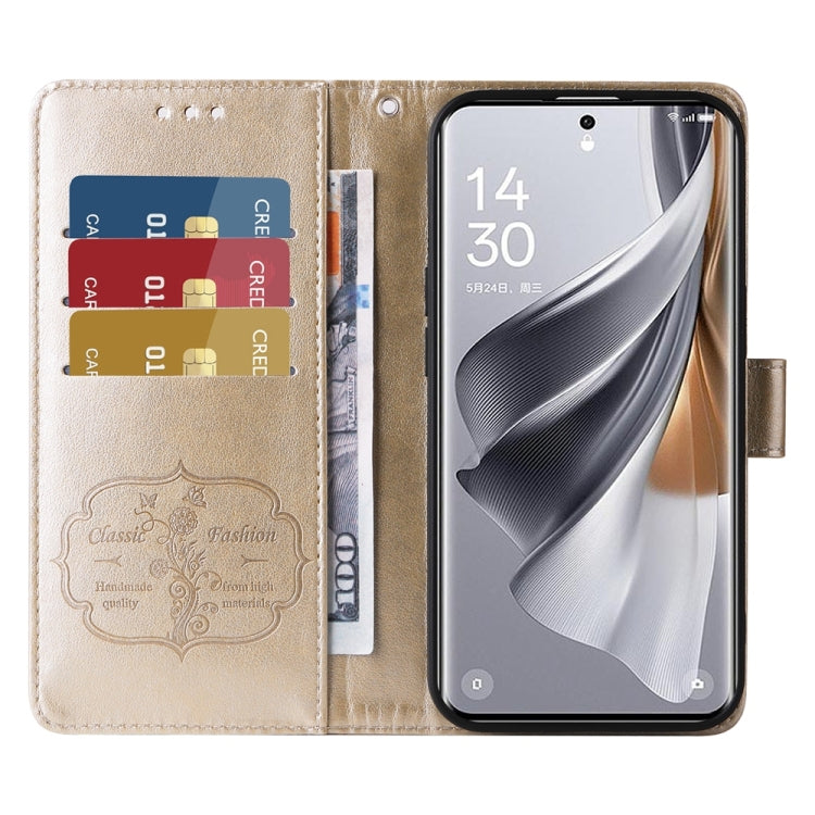 For OPPO Reno10 / Reno10 Pro Global Embossed Butterfly Flowers Leather Phone Case