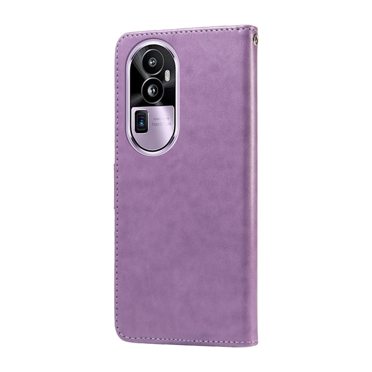 For OPPO Reno10 Pro+ Global Embossed Butterfly Flowers Leather Phone Case