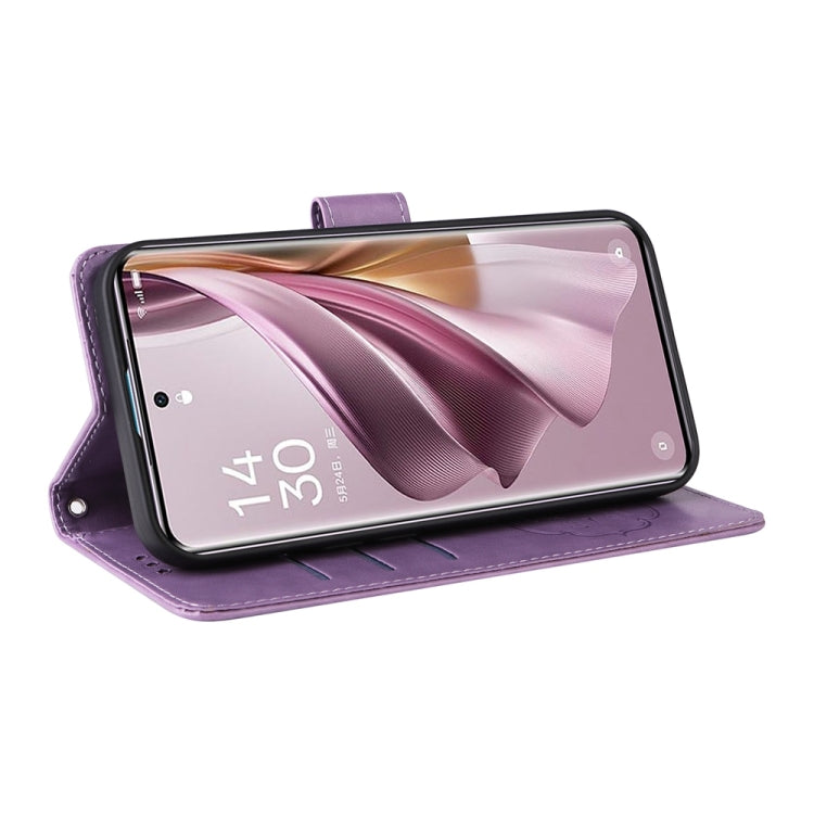 For OPPO Reno10 Pro+ Global Embossed Butterfly Flowers Leather Phone Case