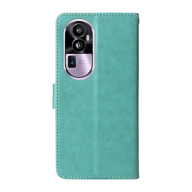 For OPPO Reno10 Pro+ Global Embossed Butterfly Flowers Leather Phone Case