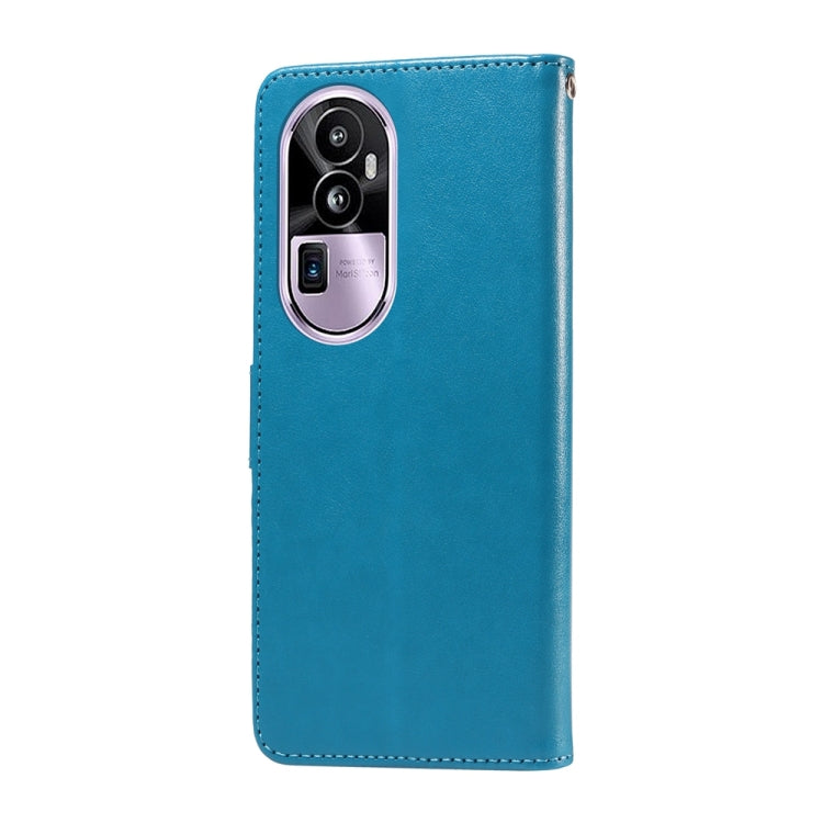 For OPPO Reno10 Pro+ Global Embossed Butterfly Flowers Leather Phone Case