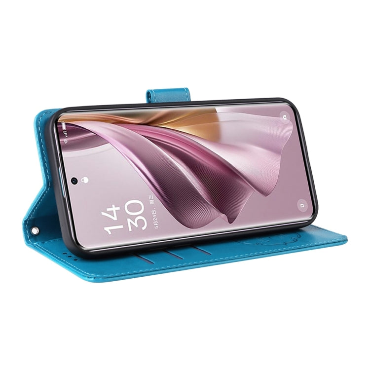 For OPPO Reno10 Pro+ Global Embossed Butterfly Flowers Leather Phone Case
