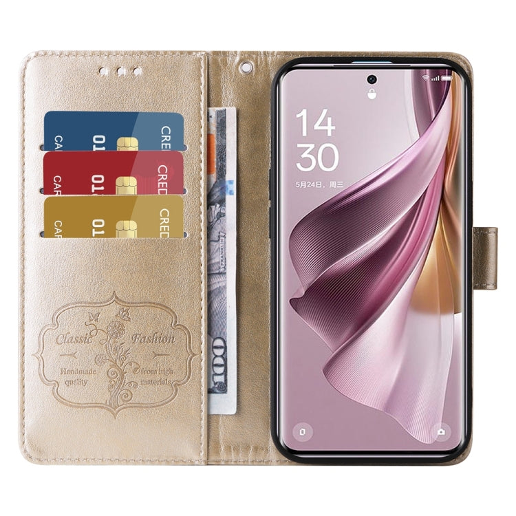 For OPPO Reno10 Pro+ Global Embossed Butterfly Flowers Leather Phone Case