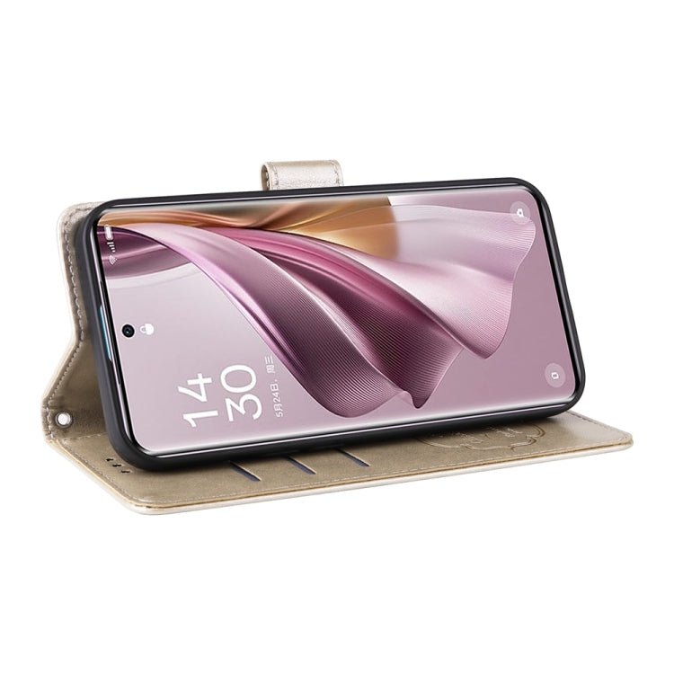 For OPPO Reno10 Pro+ Global Embossed Butterfly Flowers Leather Phone Case