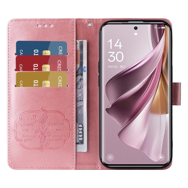 For OPPO Reno10 Pro+ Global Embossed Butterfly Flowers Leather Phone Case